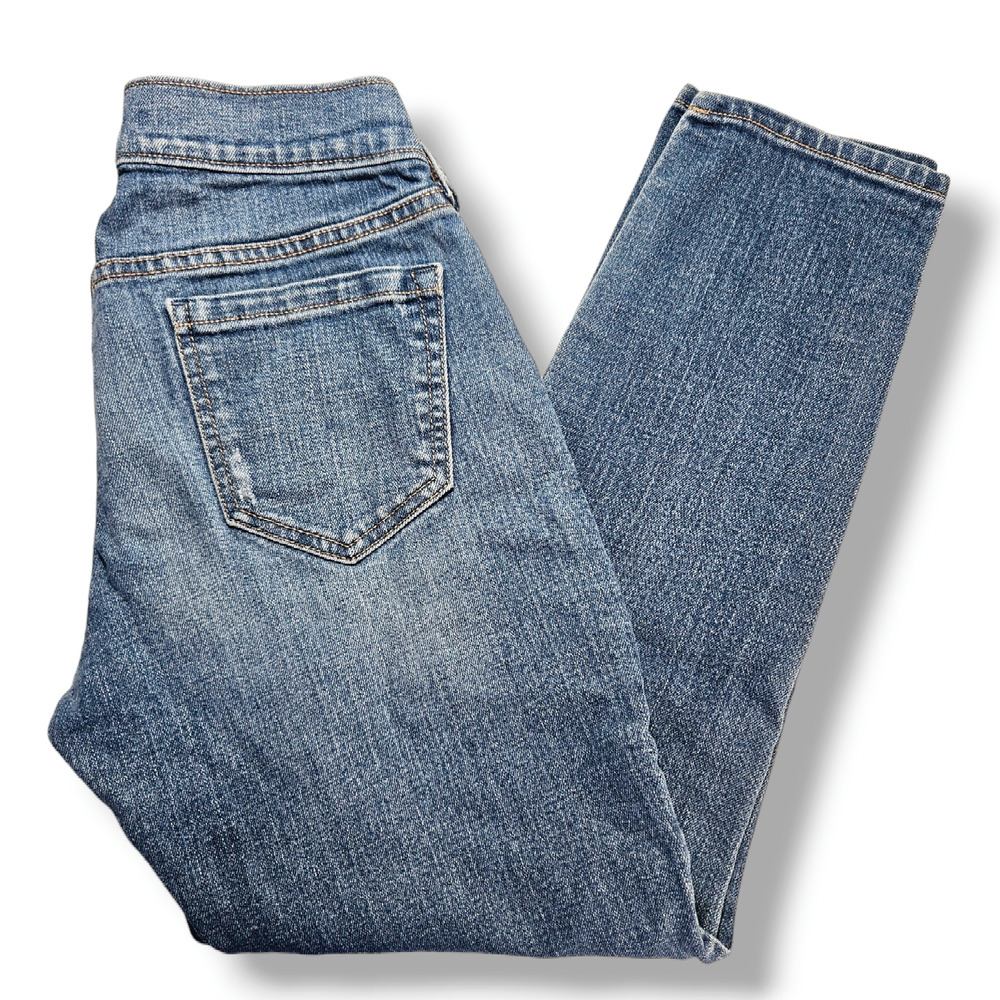 EUC Old Navy Distressed‎ Boyfriend Skinny Jeans Sz. 0 Regular Happy Blue